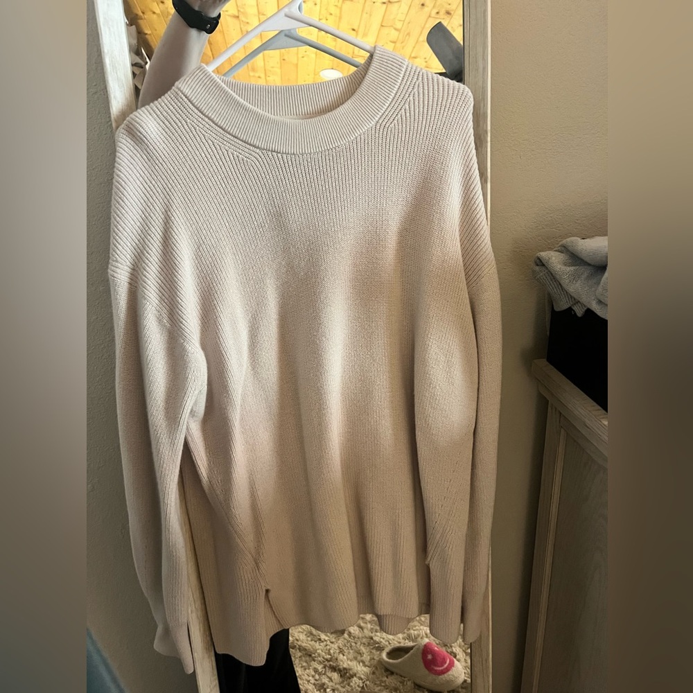 Lululemon Athletica Cream Crew Neck Sweater